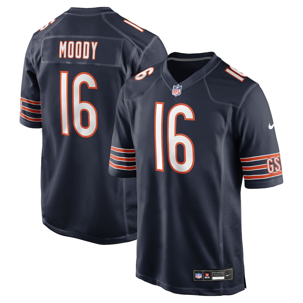 Jake Moody 16 Chicago Bears Team Game Men Jersey - Navy