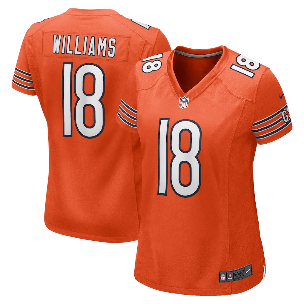 Caleb Williams 18 Chicago Bears Women's Alternate Game Player Jersey - Orange