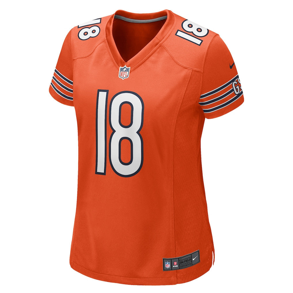 Caleb Williams 18 Chicago Bears Women's Alternate Game Player Jersey - Orange