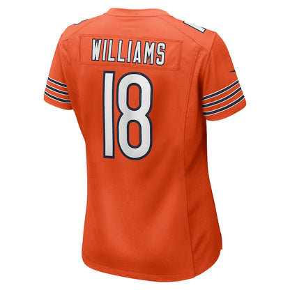 Caleb Williams 18 Chicago Bears Women's Alternate Game Player Jersey - Orange