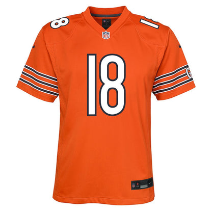 Caleb Williams 18 Chicago Bears Game YOUTH Jersey - Orange