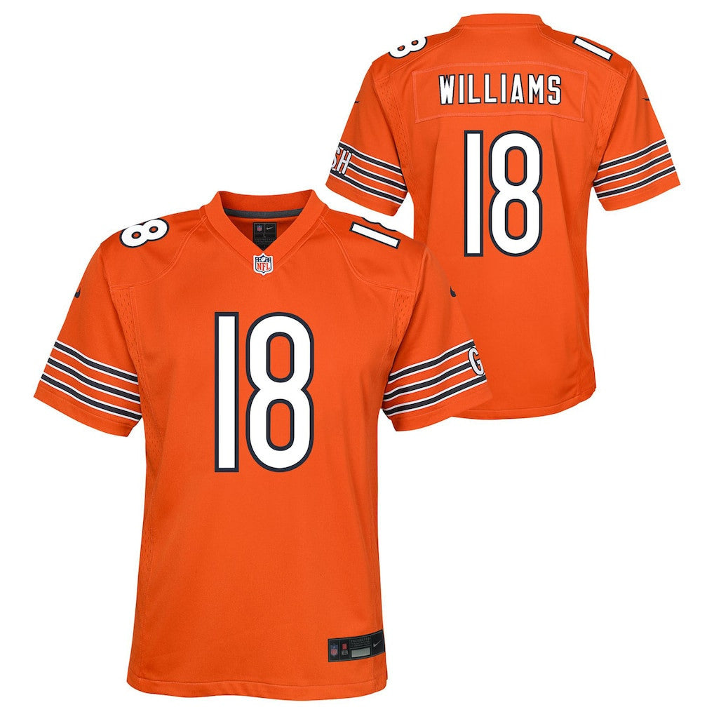 Caleb Williams 18 Chicago Bears Game YOUTH Jersey - Orange
