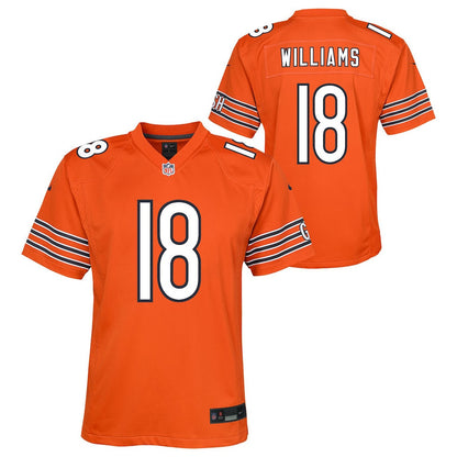 Caleb Williams 18 Chicago Bears Game YOUTH Jersey - Orange