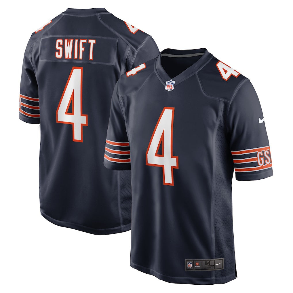 D'Andre Swift 4 Chicago Bears Team Game Men Jersey - Navy