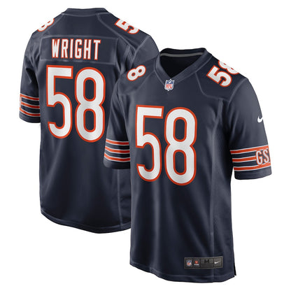 Darnell Wright 58 Chicago Bears Team Game Men Jersey - Navy