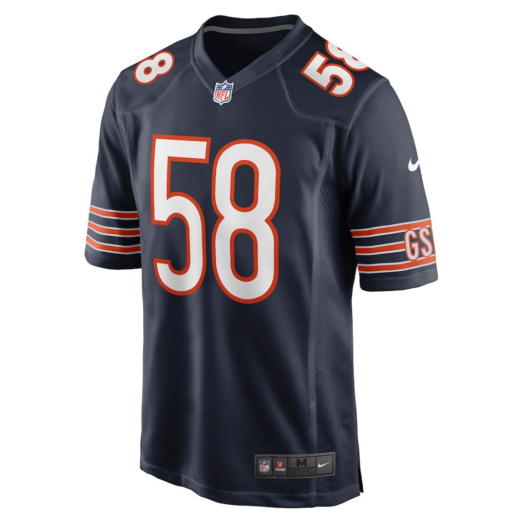 Darnell Wright 58 Chicago Bears Team Game Men Jersey - Navy