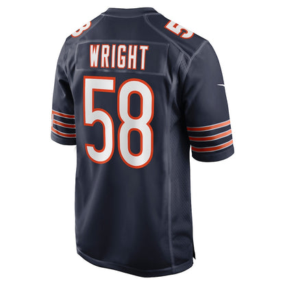 Darnell Wright 58 Chicago Bears Team Game Men Jersey - Navy