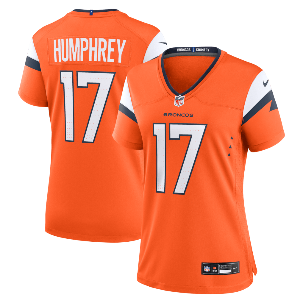Lil'Jordan Humphrey 17 Denver Broncos Women's Team Game Jersey - Orange