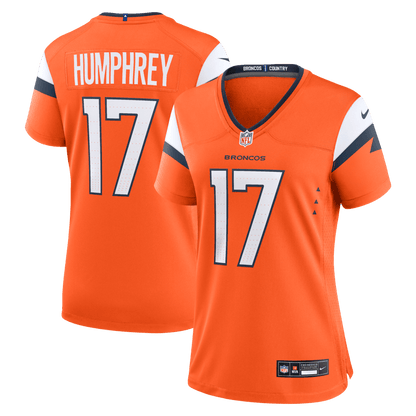 Lil'Jordan Humphrey 17 Denver Broncos Women's Team Game Jersey - Orange