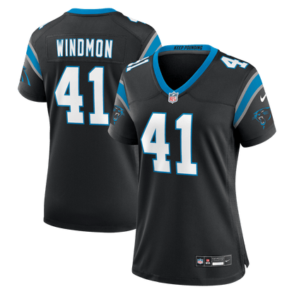 Jacoby Windmon 41 Carolina Panthers Women's Team Game Jersey - Black