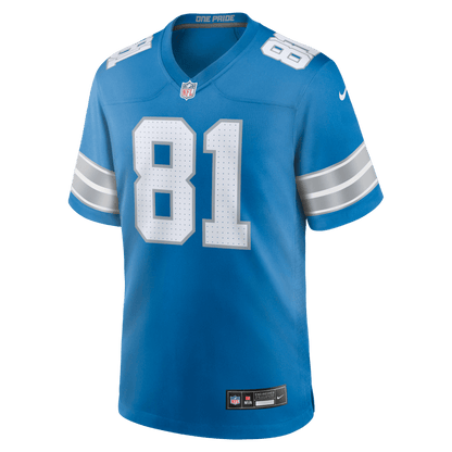 Calvin Johnson 81 Detroit Lions Team Retired Game Men Jersey - Blue