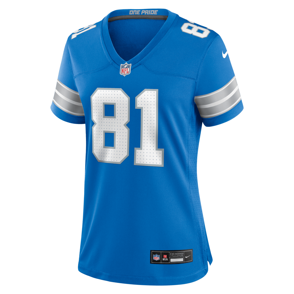 Calvin Johnson 81 Detroit Lions Women's Team Retired Game Jersey - Blue