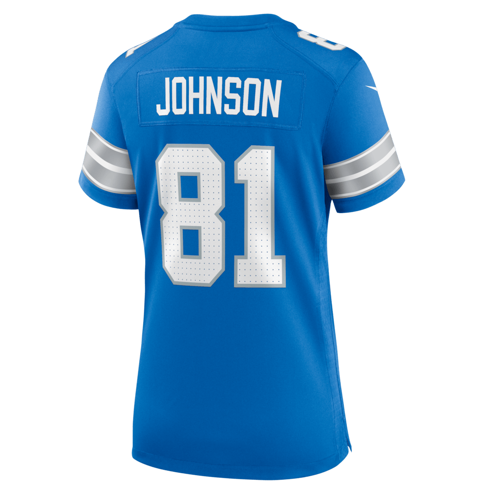 Calvin Johnson 81 Detroit Lions Women's Team Retired Game Jersey - Blue