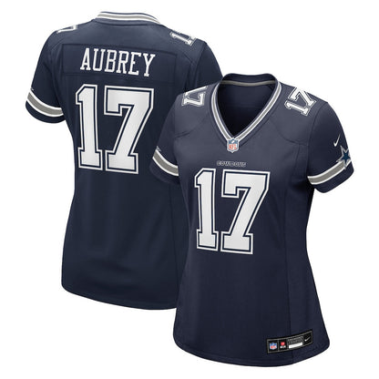 Brandon Aubrey 17 Dallas Cowboys Women's Team Game Jersey - Navy