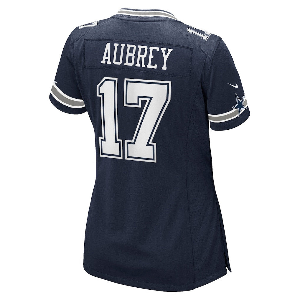 Brandon Aubrey 17 Dallas Cowboys Women's Team Game Jersey - Navy