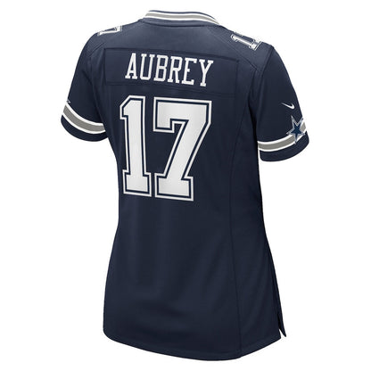 Brandon Aubrey 17 Dallas Cowboys Women's Team Game Jersey - Navy