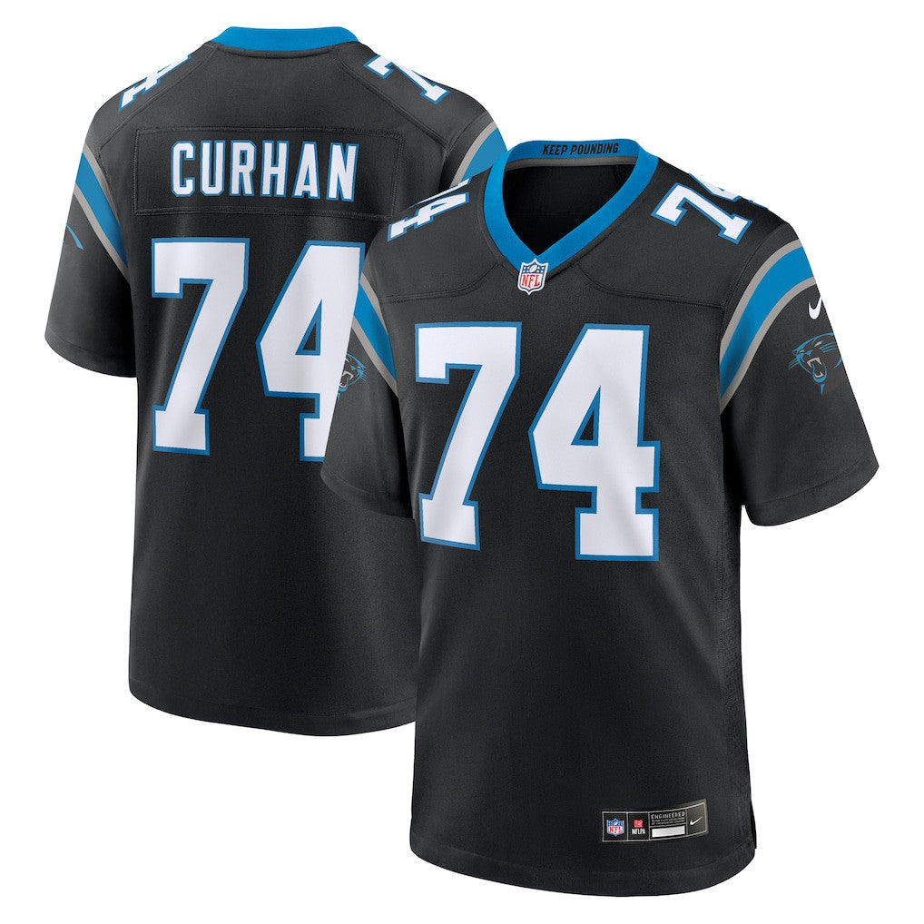 Jake Curhan 74 Carolina Panthers Team Game Men Jersey - Black