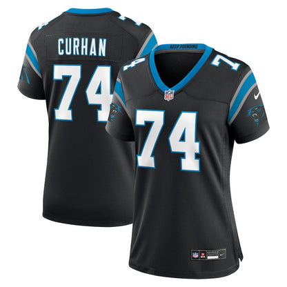 Jake Curhan 74 Carolina Panthers Women's Team Game Jersey - Black