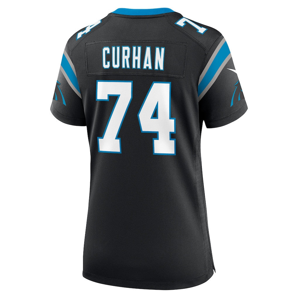 Jake Curhan 74 Carolina Panthers Women's Team Game Jersey - Black