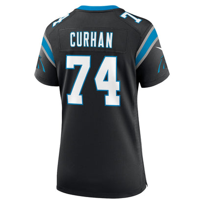 Jake Curhan 74 Carolina Panthers Women's Team Game Jersey - Black