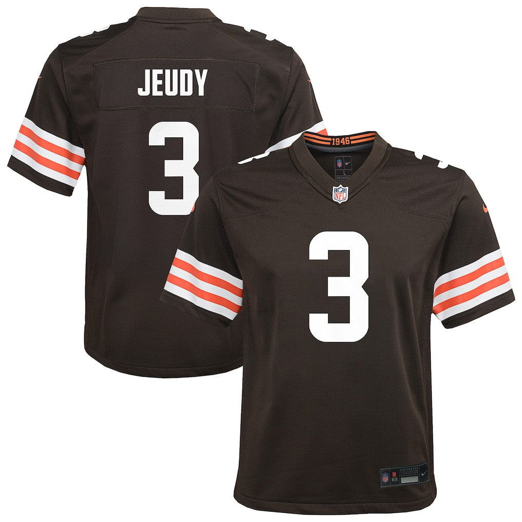 Jerry Jeudy 3 Cleveland Browns Team Game YOUTH Jersey - Brown