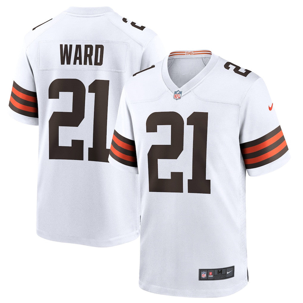 Denzel Ward 21 Cleveland Browns Game Men Jersey - White