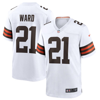 Denzel Ward 21 Cleveland Browns Game Men Jersey - White