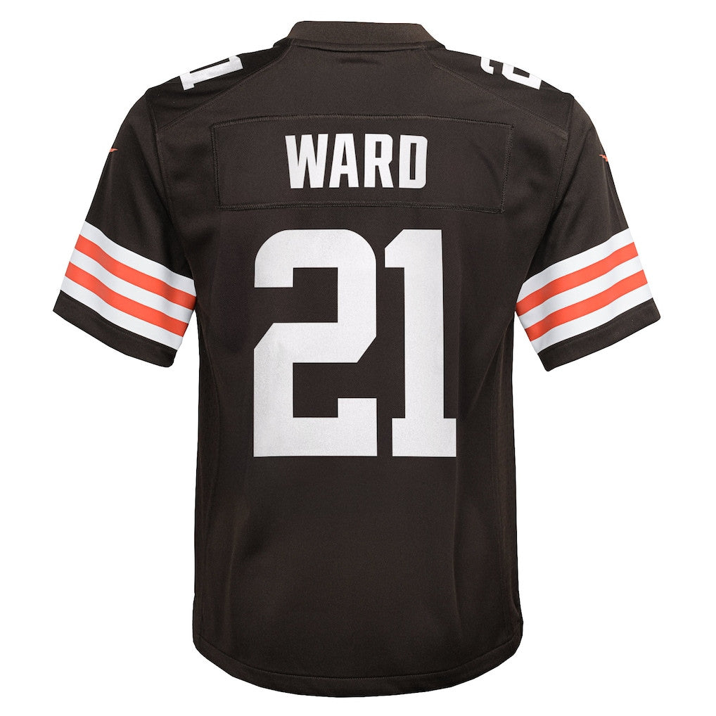 Denzel Ward 21 Cleveland Browns Game YOUTH Jersey - Brown