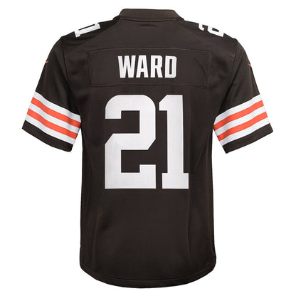 Denzel Ward 21 Cleveland Browns Game YOUTH Jersey - Brown
