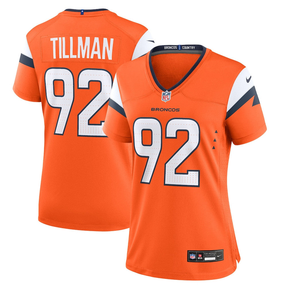 Dondrea Tillman 92 Denver Broncos Women's Team Game Jersey - Orange