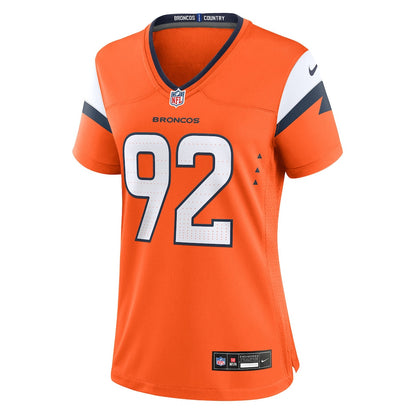Dondrea Tillman 92 Denver Broncos Women's Team Game Jersey - Orange