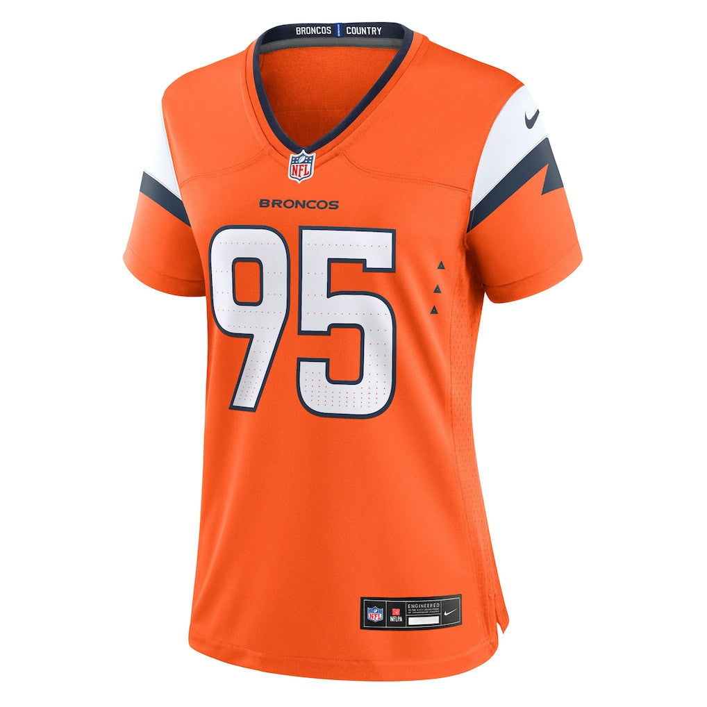 Sai'vion Jones 95 Denver Broncos Women's Team Game Jersey - Orange