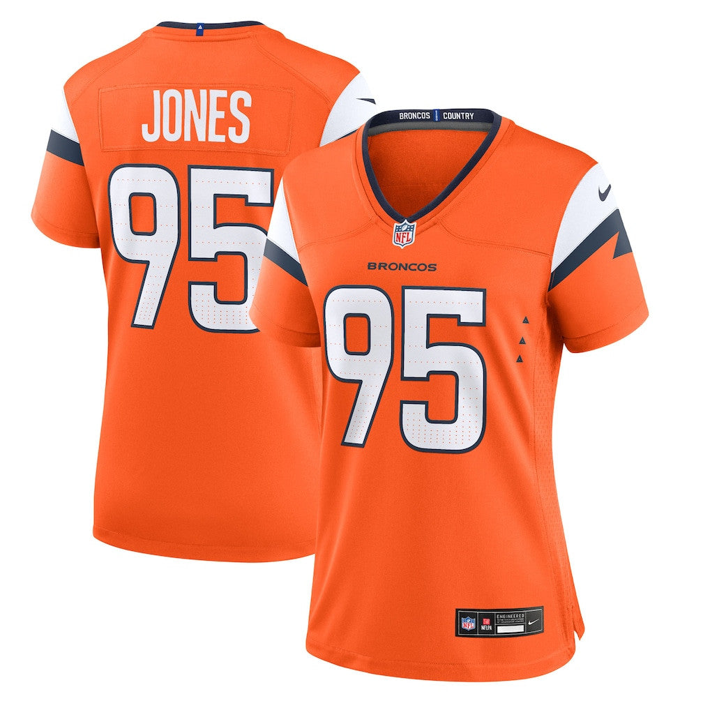 Sai'vion Jones 95 Denver Broncos Women's Team Game Jersey - Orange