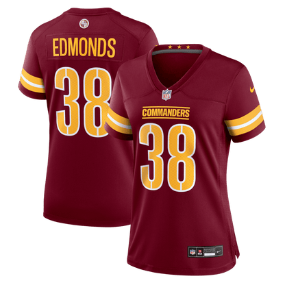 Chase Edmonds 38 Washington Commanders Women's Team Game Jersey - Burgundy