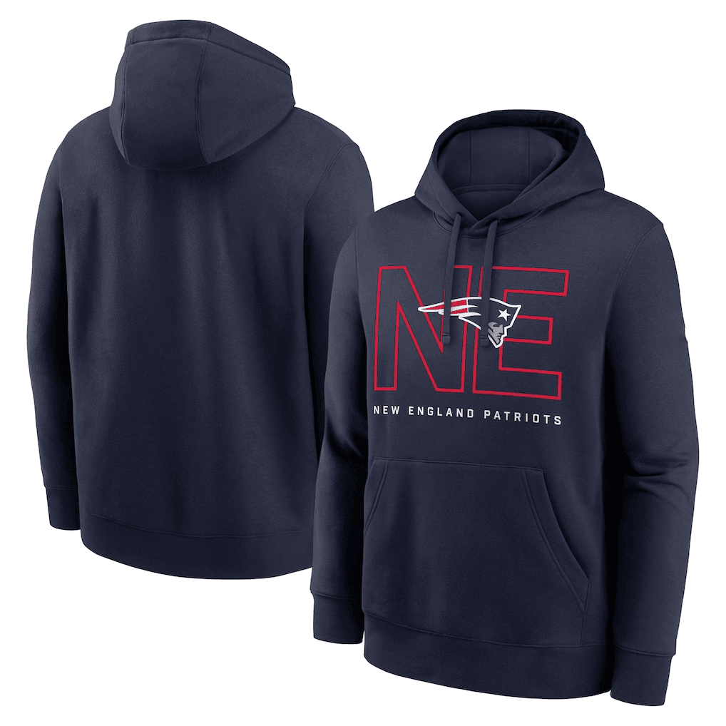 New England Patriots Navy Pullover Hoodie – Graphic - Unisex Fan Apparel