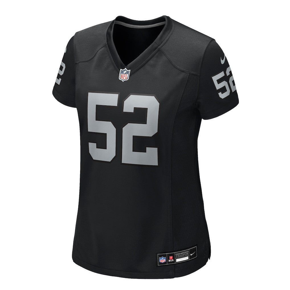 Elandon Roberts 52 Las Vegas Raiders Women's Team Game Jersey - Black