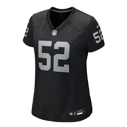 Elandon Roberts 52 Las Vegas Raiders Women's Team Game Jersey - Black