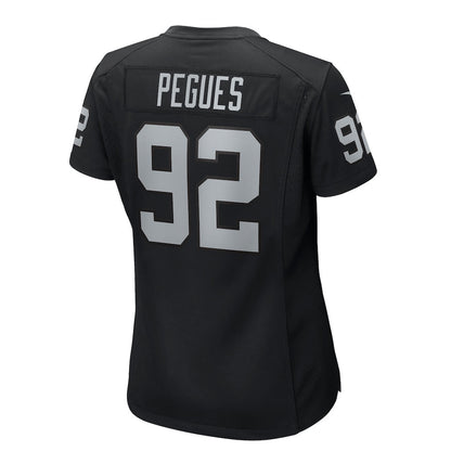JJ Pegues 92 Las Vegas Raiders Women's Team Game Jersey - Black