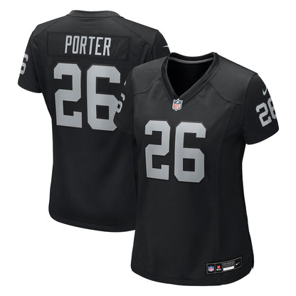 Darien Porter 26 Las Vegas Raiders Women's Team Game Jersey - Black