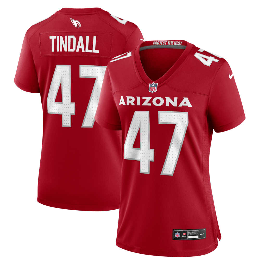 Channing Tindall 47 Arizona Cardinals Women's Team Game Jersey - Cardinal