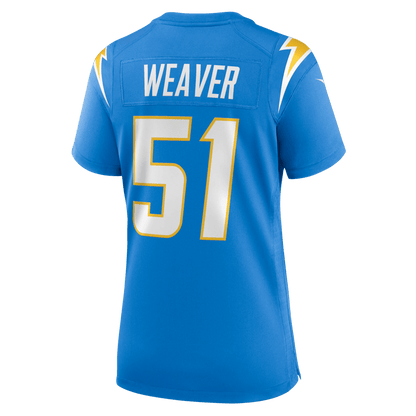 Rashad Weaver 51 Los Angeles Chargers Women's Team Game Jersey - Powder Blue