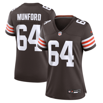 Thayer Munford 64 Cleveland Browns Women's Team Game Jersey - Brown