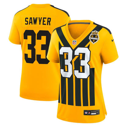Jack Sawyer 33 Pittsburgh Steelers Women's Alternate Game Jersey - Gold