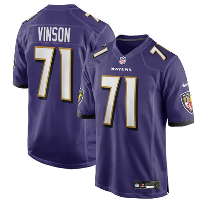 Carson Vinson 71 Baltimore Ravens Team Game Men Jersey - Purple