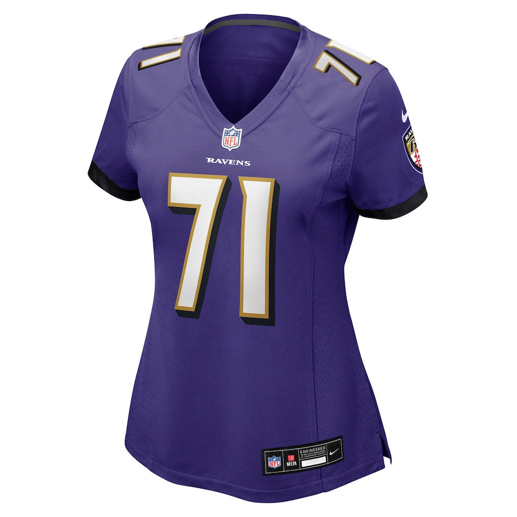 Carson Vinson 71 Baltimore Ravens Women's Team Game Jersey - Purple