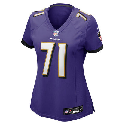 Carson Vinson 71 Baltimore Ravens Women's Team Game Jersey - Purple