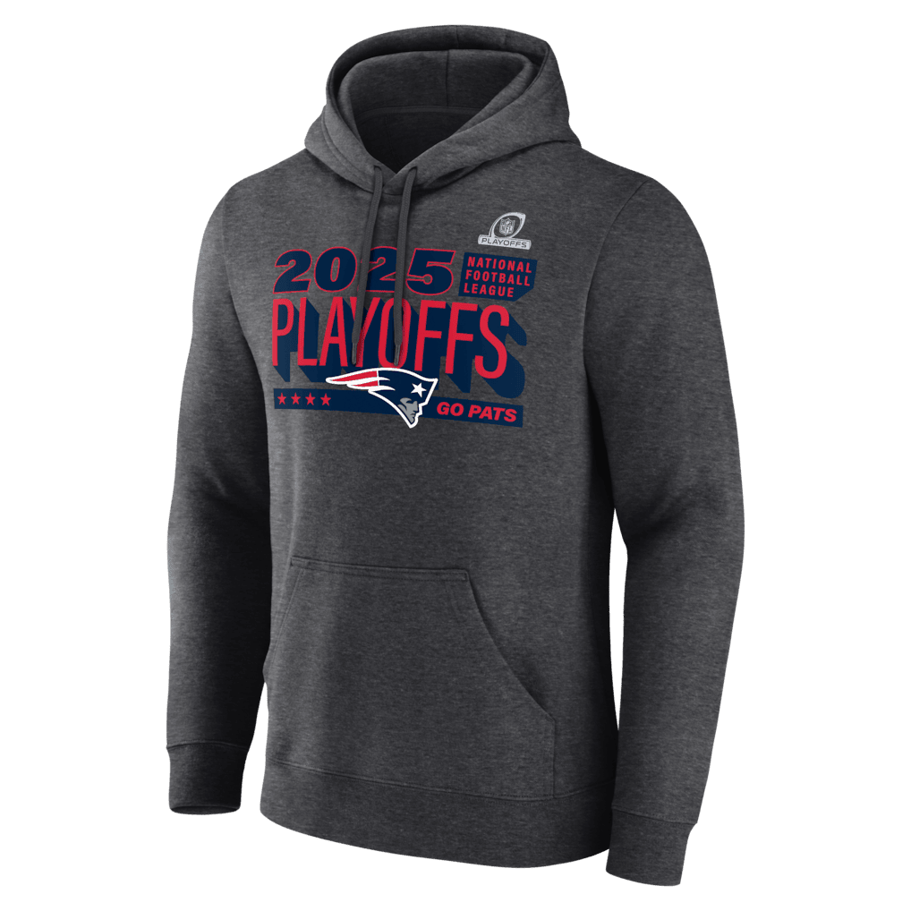 New England Patriots 2025 NFL Playoffs Ready Hoodie - Charcoal