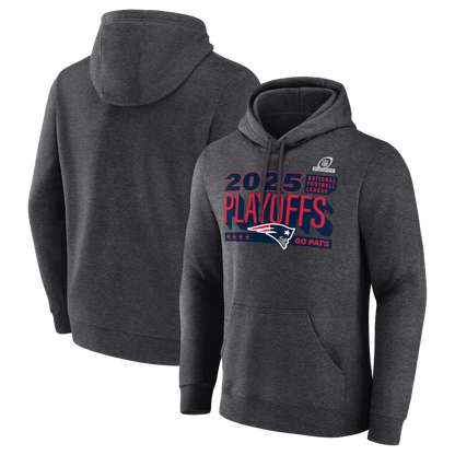 New England Patriots 2025 NFL Playoffs Ready Hoodie - Charcoal