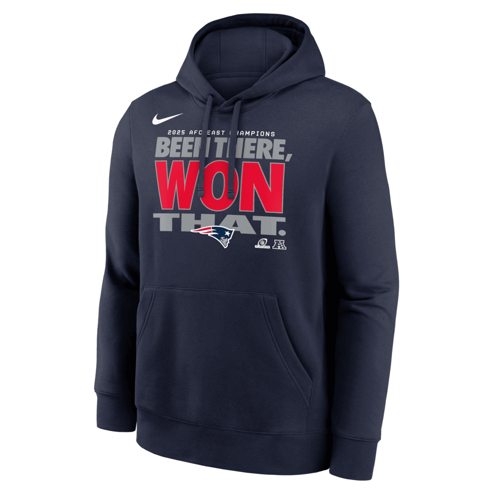 New England Patriots 2025 AFC East Division Champions Hoodie - Navy