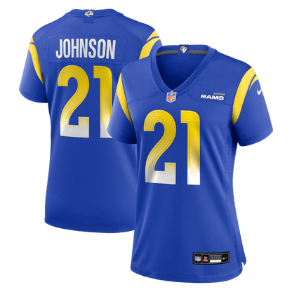 Alex Johnson 21 Los Angeles Rams Women's Team Game Jersey - Royal
